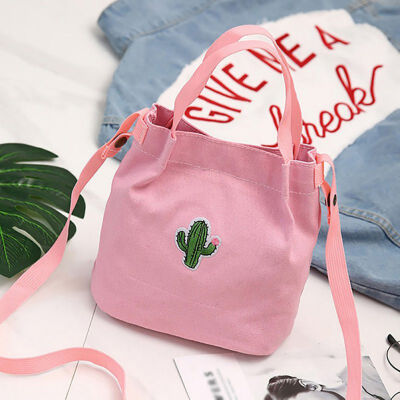 

2019 Brand Large Pocket Casual Tote Womens Hasp Handbag Shoulder Canvas Handbags Ladies Cactus Print Reusable Shopping Bags