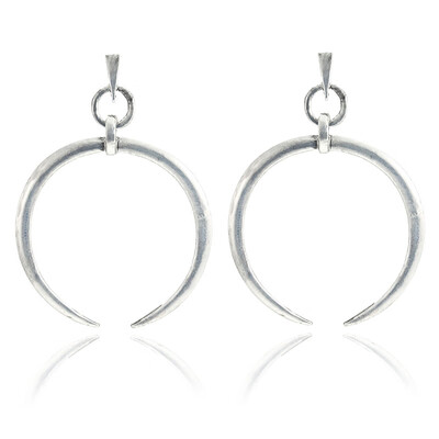 

E0325 Punk Style Moon Crescent Shape Drop Earrings For Women Vintage Ancient Silver Color Loop Earrings Statement Jewelry Gift