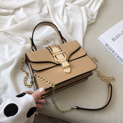 

2019 New Brand Women Leather Handbags Famous Luxury Designer Contrast Color Fashion Shoulder Bags Female Crossbody Purses Bolsas