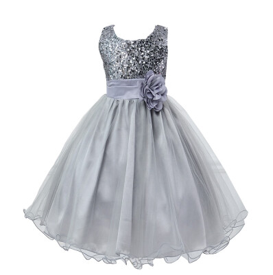 

Flower Girl Dress Lace Solid Baby Princess Pageant Party Bridesmaid Dresses