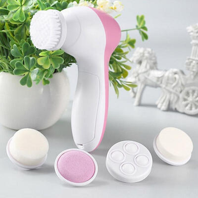 

HOT Brush Head 5 in 1 Cleanser Face Wash Facial Soft Cleansing Electric Massager