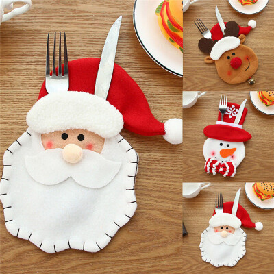 

1PC Christmas Xmas Cutlery Tableware Holder Fork Spoon Knife Bag Cover Case