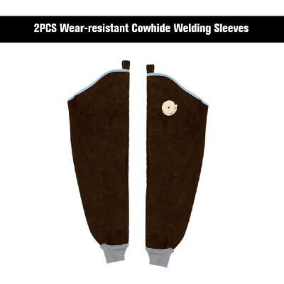 

2PCS Wear-resistant Cowhide Welding Sleeves of Welder Clothing High Temperature Resistant Sleeve Anti-scald Flame Resistant Welder