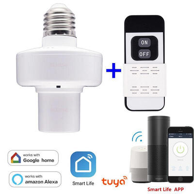 

Smart Light Bulb Socket E26 E27 WiFi Light Bulb Base With RF Control W 1PC Remote