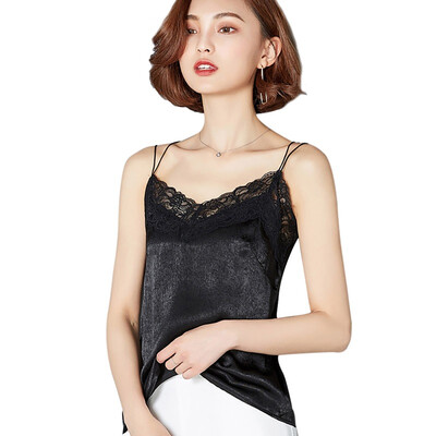 

Women Spaghetti Strap Vest Satin Lace Camisole