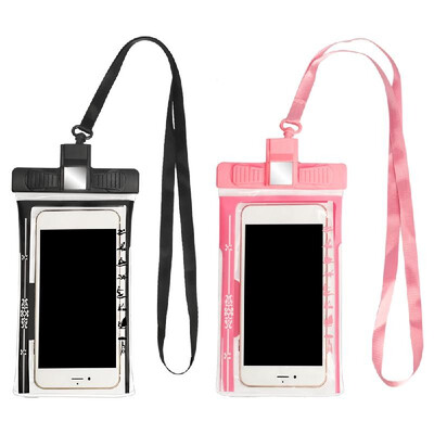 

2 PCS Waterproof Phone Pouch 63 Inch Phone Case Built-in Emergency Whistle