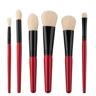 

Professional Makeup Brush Set Red Handle 6pcs Makeup Brush MULTIPURPOSE Foundation Powder Brush Kits For Young Woman