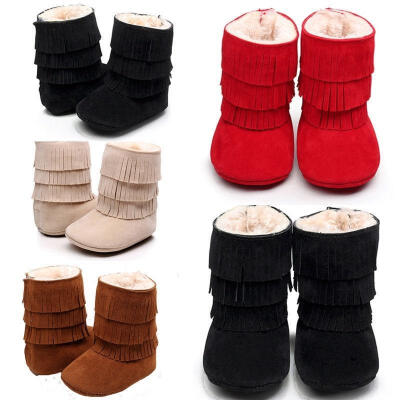 

Newborn Baby Infant Child Boys Girls Warm Snow Boots Fur Winter Toddler Crib Shoes