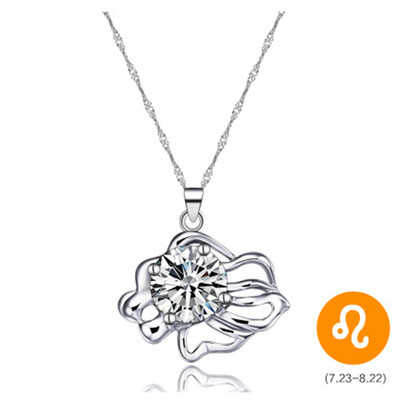 

Constellations Necklace Rhinestone Pendant With Zircon Crystal Diamond Necklace Gift For Women Girls Style