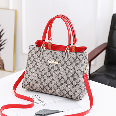 

European&American style old flower hit color female bag 2019 new fashion printing trend mother package