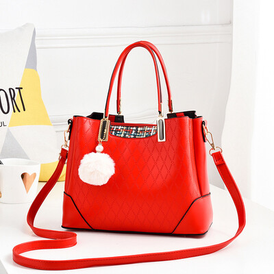 

2019 new European&American big bag new ladies bag PU leather large capacity simple shoulder bag handbag