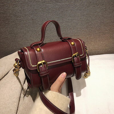 

Bag female 2019 new Hong Kong style leisure slung small bag ins super fire wild shoulder bag Boston bag tide