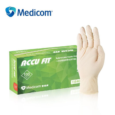 

Medicom 1154D 100Pcs Disposable Nitrile Rubber Glove Thick Powder Free Strong Stretchy Gloves for Home Food Medical Laboratory Use