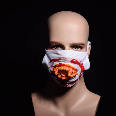 

〖Follure〗Halloween Scary Horror Mouth Mask Face Fancy Teeth Zombies Bloody Horrific Gift