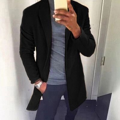 

Mens Slim Business Coat Winter Trench Coat Outwear Overcoat Long Sleeve Jackets