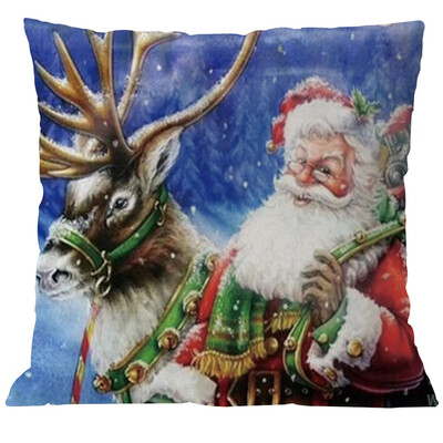 

〖Follure〗Merry Christmas Pillow Cases Linen Sofa Cushion Cover Home Decor Pillow Core