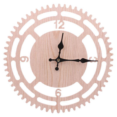 

European Style Antique Circular Imitation Wooden Clock Living Room Decor