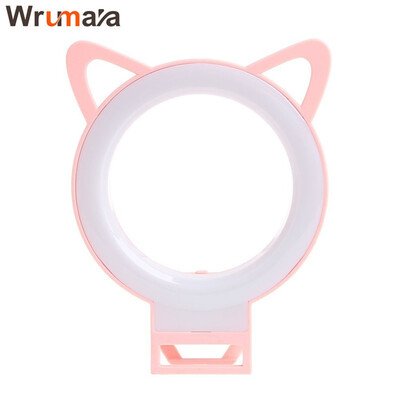 

Cute Cat Ear phone LED Selfie Ring Light Up Flash Photography On-Camera Video Lights Night Lamp for iPhone ipad PC