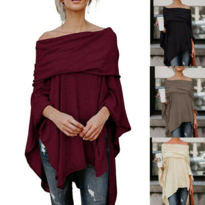 

Women Fashion Casual Loose Batwing Sleeve Blouse Wrap Tops Casual T-shirt New