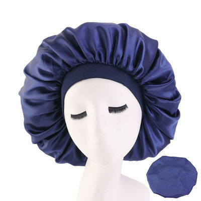 

Large Satin Night Sleep Cap Hair Bonnet Hat Head Cover Wide Band Adjust Elastic
