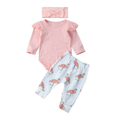 

Kids Newborn Baby Girl Clothes Romper T-shirt TopPants Leggings Outfits Set