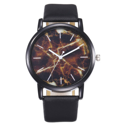 

Top Sale Women Watch Marble Dial Casual Ladies Quartz Wristwatch Simple Black Leather Strap Clock High Quality Relogio Femini50