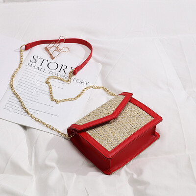 

2019 Summer Vintage Rattan Bag Fashion Bohemian Straw Bags for Women Beach Handbags Square Flap Handmade Kintted Crossbody Bag