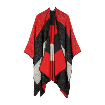 

Toponeto Women Winter Knitted Cashmere Poncho Capes Shawl Cardigans Sweater Coat