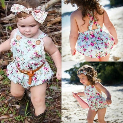 

Fashion Newborn Girl Bodysuit Floral Romper Jumpsuit Outfit Sunsuit Clothes