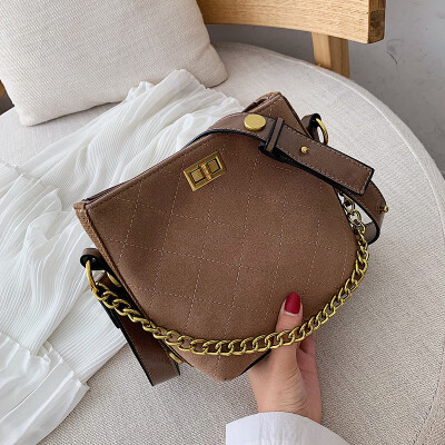 

Bag female bag 2019 new wave fashion frosted bucket bag foreign gas leisure Messenger bag wild ins shoulder bag
