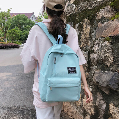 

Harajuku simple waterproof canvas backpack small fresh female Korean version of the college wind bag student ins super fire backpack