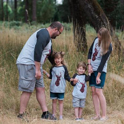 

Christmas T-Shirt Women Kids Men Letter Matching Shirt Family Clothes Tee Tops