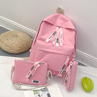 

Cartoon Alphabet Student Backpack Casual Large Capacity Travel 3 Piece Set
