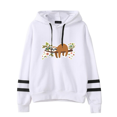 

New Autumn And Winter Women Teen Girls Casual Hoodies Sloth Printed Hooded Sweatshirt Pullover Tops