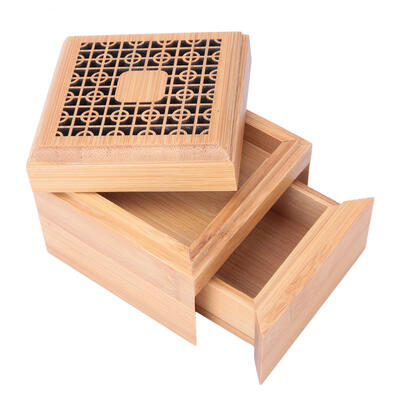 

Greensen Chinese Traditional Style Hollow Bamboo Incense Burner Box for Office Teahouse