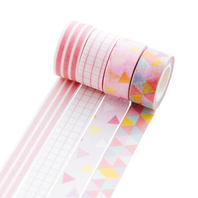 

4PCS Geometric Washi Paper Tape Sticker DIY Decorative Adhesive Tape Stationery Masking Tapes Scrapbooking Stamping Supplies