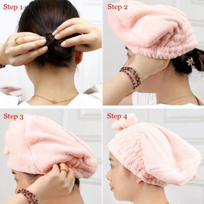 

Bath Shower Hair Drying Towel Wrap Head Hat Cap Makeup Cosmetic Bathing Tool