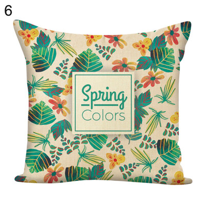 

Letter Leaves Square Throw Pillow Case Cushion Cover Home Sofa Bed Car Decor
