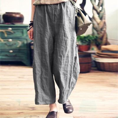 

Tailored Womens Casual Linen Pants Summer Shorts Solid color Trousers -5XL