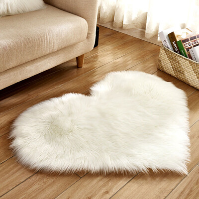 

Gobestart Wool Imitation Sheepskin Rugs Faux Fur Non Slip Bedroom Shaggy Carpet Mats