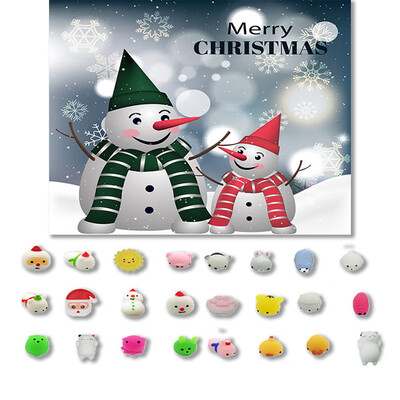 

Gotoamei 24PC Christmas Toys Mini Cute Squeeze Funny Toy Soft Stress Relief Toy DIY Decor