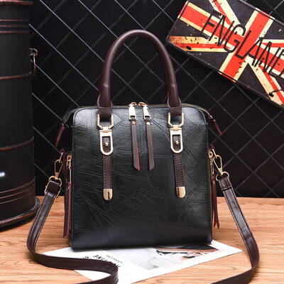 

2019 spring PU leather Europe&America big bag shoulder bag simple handbag diagonal bag fashion handbag