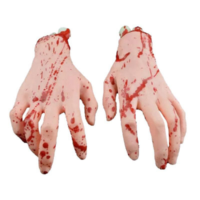 

Halloween Horror Props Fake Human Arm Hands Bloody Scary Fake Hand Finger Leg Foot Haunted House Party Decorations