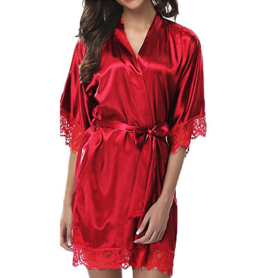 

Womens Sexy Imitation Ice Silk Nightdress Satin Robe Wedding Bridesmaid Dress