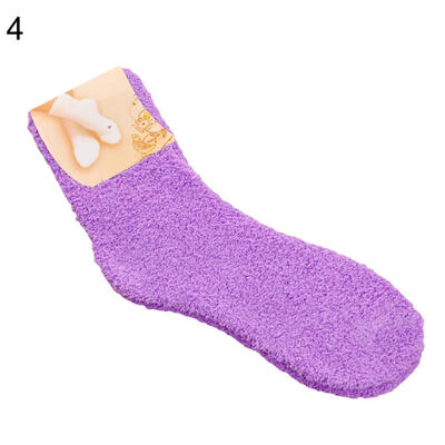 

Women Winter Warm Thicken Coral Fleece Fluffy Middle Tube Floor Sleep Socks