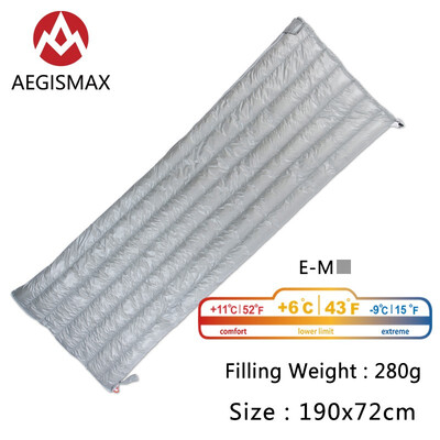 

AEGISMAX Filling 280g308g Ultralight Envelope type White Goose Down Camping Hiking Sleeping Bag Spring&Autumn
