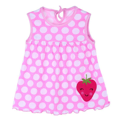

Baby Girl Sweet Summer Cotton Kids Sleeveless Cartoon Embroidery Vest Dress