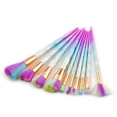 

Toponeto 10pcs Diamond Make Up Brushes Set Face Concealer Foundation Powder Blusher