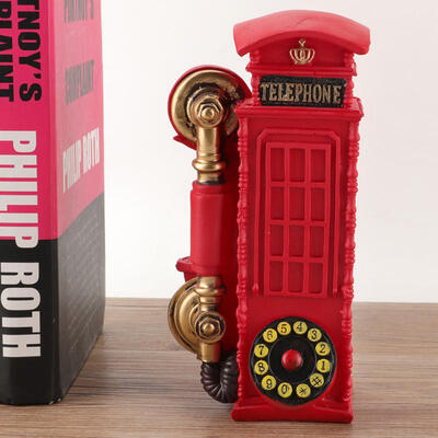 

Greensen Vintage Resin Telephone Booth Model Money Storage Box Home Shop Decoration