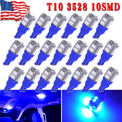

20X 8000K Blue T10 10-SMD LED Car Map Dome Interior Light Bulbs W5W 168 192 194